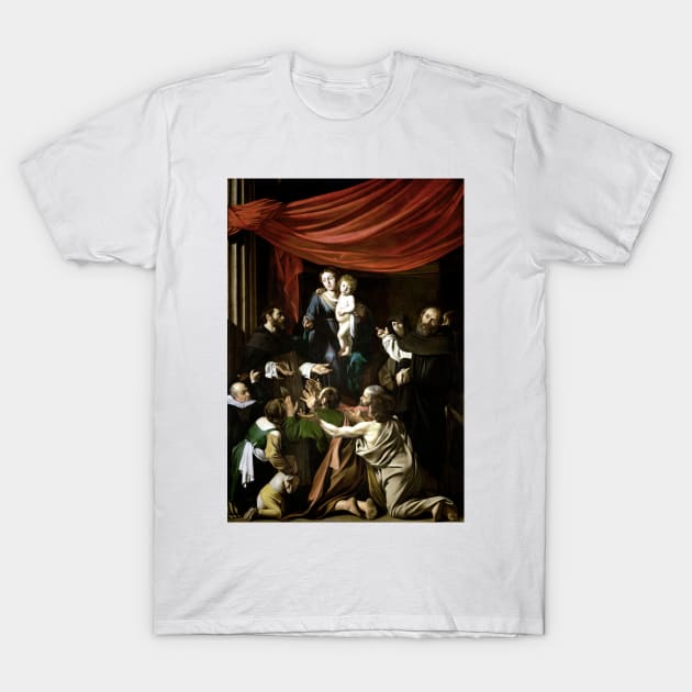 Caravaggio Madonna of the Rosary T-Shirt by pdpress